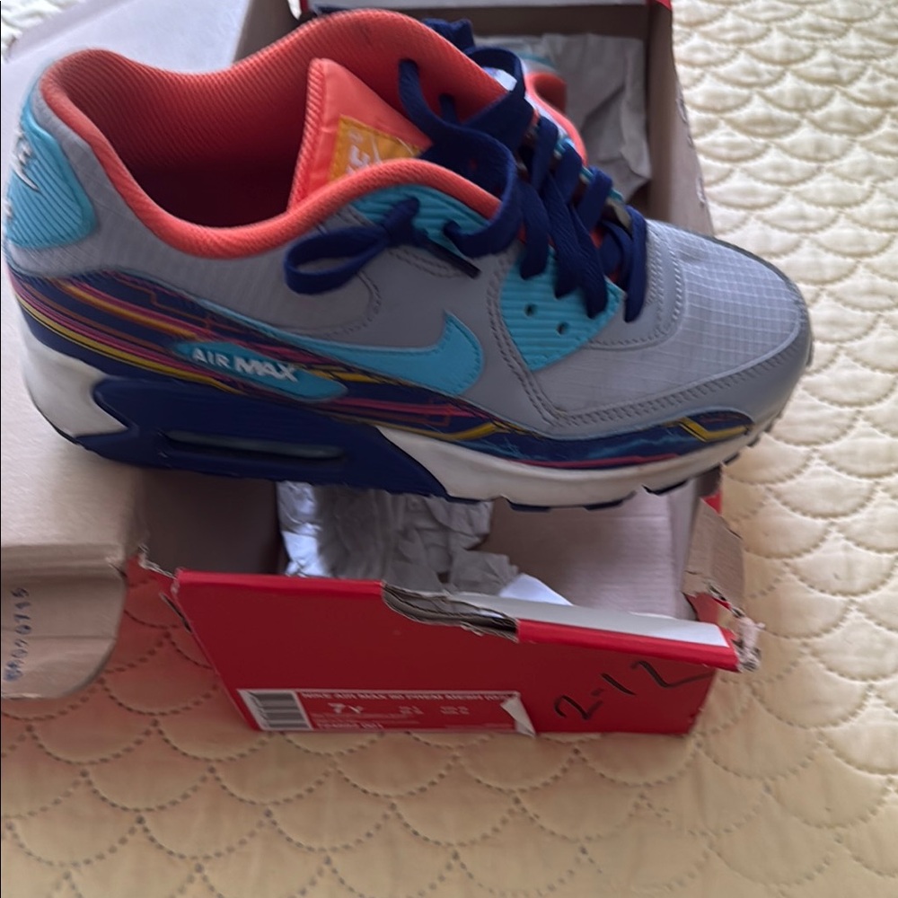 Nike Air Max Blue and Orange Sneakers
